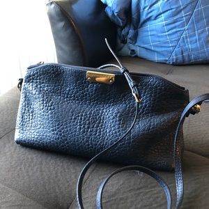 Burberry Grained Calfskin Blue Crossbody Bag